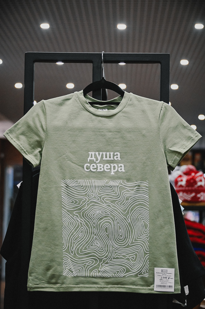 Футболка детская оливковая с печатью