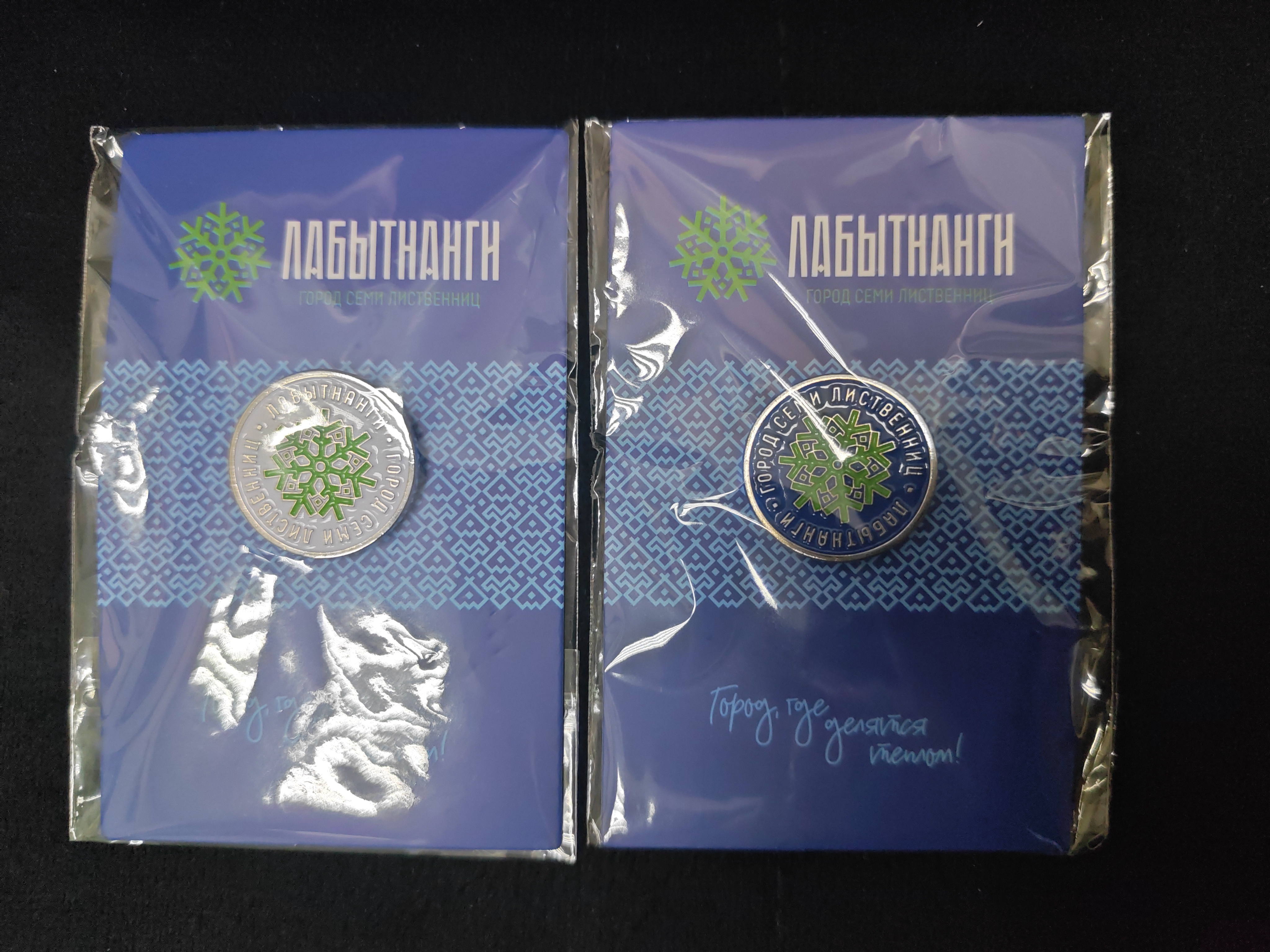 Значок "Лабытнанги" (белый/синий)