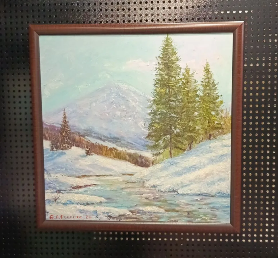 Картина "Снежные горы" 40х40