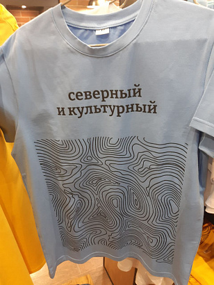 Футболка голубая с логотипом "Северный и культурный"