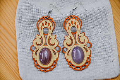 Серьги из бересты большие
