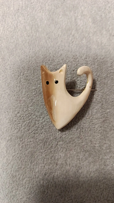 Брошь "Кошка" бивень